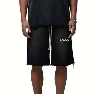 Shorts de sport amples personnalisés en usine pour hommes Casual 360g Light Washed Vintage Mens Shorts - Product Image 6