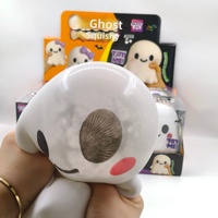 Ensemble de jouets en PVC Crazy Fun Hollywind Ghost Squishy blanc et violet avec nœud papillon dans un coffret cadeau, pour les enfants de 5 à 7 ans, unisexe