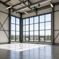 Ventana de Vidrio Templado Insonorizada para Fábrica, Taller, Estructura de Acero, Aislamiento Térmico, Ventana de Aluminio con Puente Térmico Roto