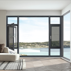 Fenêtre battante en alliage d'aluminium au design moderne avec rideau suspendu, fabriquée par la société Broken Bridge Aluminium Doors and Windows - Product Image 4