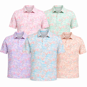 Camiseta de Polo de Golf Personalizada para Hombre, Estampado Desértico, Secado Rápido, Ligera, Transpirable, OEM, ODM, Marca Privada - Product Image 1