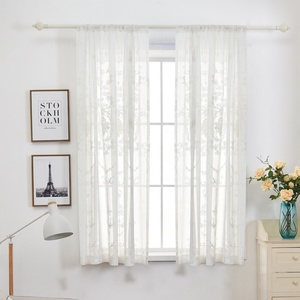 <span class=keywords><strong>Tende</strong></span> Romane Classiche Floreali Bianche per Finestre, <span class=keywords><strong>Tende</strong></span> <span class=keywords><strong>in</strong></span> <span class=keywords><strong>Tulle</strong></span> Ricamate Trasparenti - Product Image 4