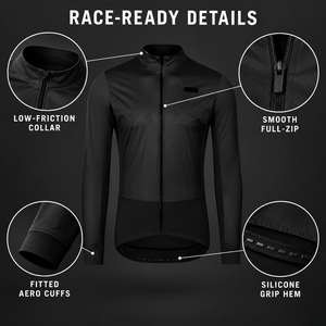 Maillot de cyclisme de course en gros, haute qualité, coupe-vent, thermique, noir, livraison rapide directe d'usine - Product Image 1