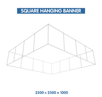 Bannières suspendues circulaires portables de 10 pieds pour salons professionnels, présentoirs suspendus en hauteur pour stands d'exposition, publicité, projecteur