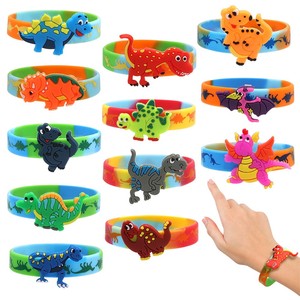 <span class=keywords><strong>1</strong></span> pieza de pulseras de silicona de dinosaurio vibrante, diseños de dinosaurios para los más pequeños, regalo festivo de vacaciones, no se necesitan baterías - Product Image 1