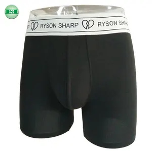 Özel yapılmış adınız organik pamuk spandex boxer kısa tasarımcı iç çamaşırı erkekler için