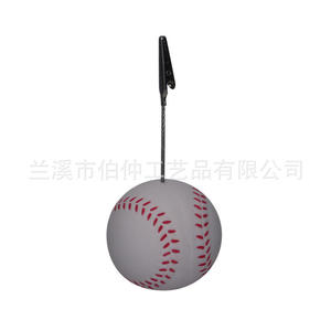 Pu <b>Baseball</b> Business Card Holder White Portable With Clip For Office Use - Product Image 2