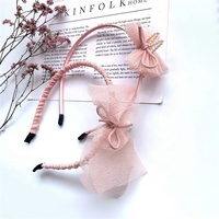 Nouveau serre-tête coréen en perles avec oreilles de chat, super féerique, en maille avec zircon, pour petite fille, bandeau pour bébé, coiffe