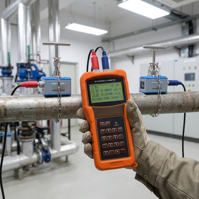 DLTEREN High Precision DN25-DN100 Clamp-On Handheld Portable Variable Area Flowmeter RS232 OEM DTI-200H Metal 1 Year Warranty