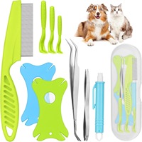 Kit Manual de Plástico para la Eliminación de Garrapatas y Pulgas en Mascotas, Gancho para Eliminar Piojos y Pulgas para Mascotas ISHOW