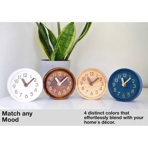 Reloj de Escritorio Silencioso de Madera de Pino Personalizado, Reloj de Pared/Mesa Analógico sin Tictac, Funciona con Batería, para Decoración del Hogar u Oficina, Fácil de Leer - Product Image 6