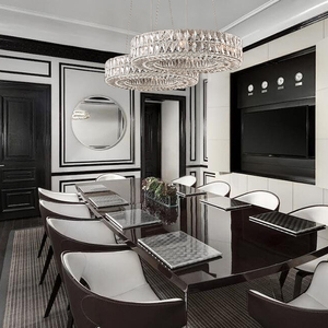 Mejor opción moderno K9 de cristal de hierro Decoración de casa redondo de cromo de candelabro de restaurante - Product Image 2