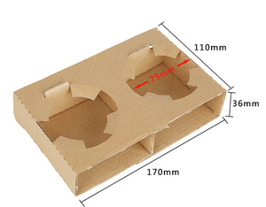 Xinrunjin Wholesale Eco Friendly Kraft Paper Coffee Cup Holder Tray <b>Disposable</b> Drink Carrier Takeaway Beverage Shop and Cafe Use - Product Image 5