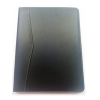 Porte-documents en cuir A4 personnalisé avec clip, bords pliés, marque JMZ, modèle HU-70043A4, pour présentations de gestionnaires, 318x245x20mm