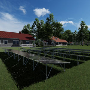 Système de montage au sol unipolaire réglable en inclinaison Support de montage de panneaux solaires - Product Image 1