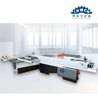 Scie à table coulissante certifiée YW, composants PLC, puissance 5,5 kW, poids 850 kg, origine Chine, garantie 1 an, utilisation facile