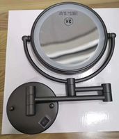 Modern Magnifying Shower Mirror With LED Makeup Mirror Wall Mount Foldable 3x Times Double-sided Illuminated Shaving Mirror