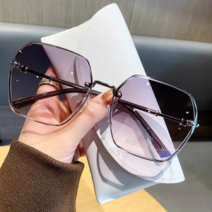 Nuevas Gafas de Sol Unisex Sin Marco de Metal Multicolor Amarillo Gris 2024, Estilo Degradado de Lujo Ligero, Protección UV400 - Product Image 6