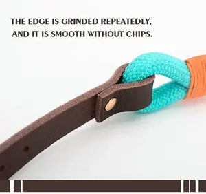 <span class=keywords><strong>Collar</strong></span> de cuerda hecho a mano para perro, <span class=keywords><strong>Collar</strong></span> de cuerda trenzada de algodón para perro, de cuero de lujo arcoíris, <span class=keywords><strong>Collar</strong></span> de cuerda tejida de Color degradado - Product Image 6