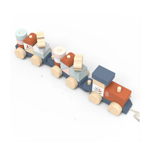 Juego <span class=keywords><strong>de</strong></span> tren <span class=keywords><strong>de</strong></span> bloques apilables <span class=keywords><strong>de</strong></span> madera con diseño <span class=keywords><strong>de</strong></span> mono - Product Image 4