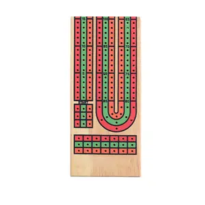 Cribbage เกมกระดานไม้แบบดั้งเดิม, หมุดพลาสติกรูปแบบ3แทร็คคลาสสิกพร้อมไม้ของเล่นเพื่อการศึกษาของเล่นเด็ก