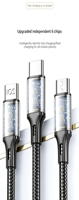 Câble de charge multiple 3 en 1, câble de charge multi-prises tressé, câble USB universel avec Type C/Micro pour téléphones portables
