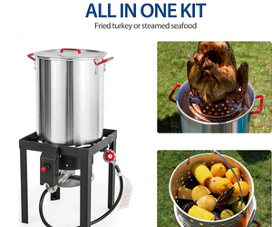 Marmite à dinde à allumage automatique de 30 litres avec brûleur au propane de 50 000 BTU pour la cuisson de dinde, écrevisses, crabes et frites - Product Image 6