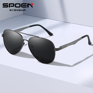 แว่นกันแดด SPOEN สำหรับนักบิน ผู้ชาย โพลาไรซ์ UV400 ทรงวงรีเต็มกรอบ สำหรับขับรถ - Product Image 1