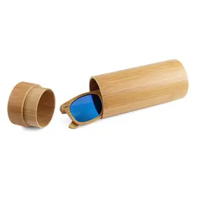 Модный оригинальный Круглый бамбуковый футляр для солнцезащитных очков деревянный футляр для очков бамбуковый футляр для упаковки ящиков
