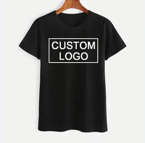 2023 avec impression logo d'impression personnalisé unisexe surdimensionné pas cher coton T-shirt marque transferts de chaleur brodé hommes femmes T-shirt