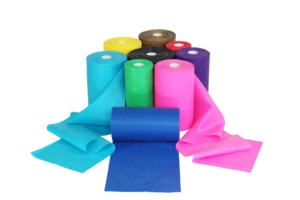 Logo personalizzato 10m/20m Non-lattice Yoga fasce elastiche per allenamento di forza Yoga cintura terapia Set 50 iarde Therabands alla rinfusa - Product Image 2