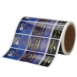 Wholesale Roll Adhesive Sticker Vinyl Waterproof Multi Colorful Logo Printing Holographic Label For Cosmetic Packaging