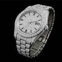 Luxuriöse 925 Silber Moissanit Hip-Hop Iced Out Herrenuhr Wasserdicht Kratzfest für Streetwear Party-Wear