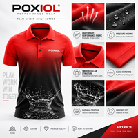 Polo de golf personnalisé dégradé rouge-noir à manches courtes, haut d'équipe avec logo personnalisé, uniforme pour clubs et événements, fourniture OEM, faible MOQ