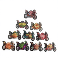 Klaar voor verzending: groothandel motorfietsdesign gestanste vormzakjes van voedselveilige plastic Mylar met ritssluiting voor snoep, kauwgom en fruitgummies