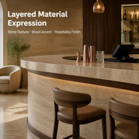 Comptoir de bar rond en marbre de luxe pour café, comptoir de café commercial, comptoir de réception haut de gamme personnalisable