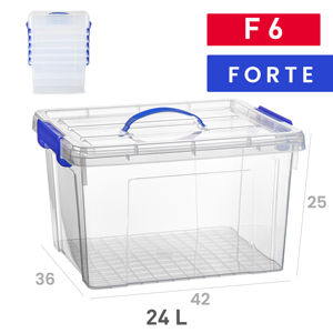 Contenitore di Stoccaggio Forte F6 24 L Trasparente per Organizzazione Domestica - Product Image 1