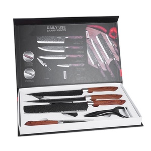 Wooden Grain Handle 6pcs <b>Sharp</b> <b>Knives</b> <b>Sets</b> 3cr13 Stainless Steel Kitchen Cutlery <b>Set</b> - Product Image 6