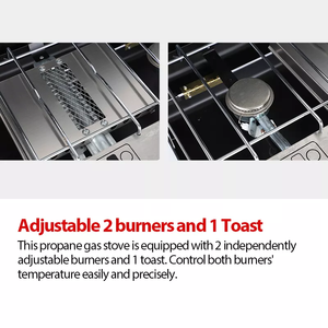 Barbecue Portable, plateau de Table léger, allumage automatique, <span class=keywords><strong>Double</strong></span> brûleur, <span class=keywords><strong>Camping</strong></span>, <span class=keywords><strong>gaz</strong></span> Butane - Product Image 5