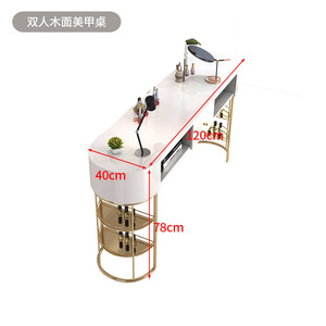 Ensemble table et chaise de manucure style INS avec plateau en verre — Poste de manucure simple/double pour salons de manucure, spas de beauté et studios à domicile - Product Image 6