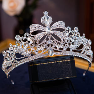 إكسسوارات شعر كريستالية عالية الجودة بالجملة، تيجان ملكية كلاسيكية للحفلات والمناسبات، إكسسوارات شعر للعرائس - Product Image 6