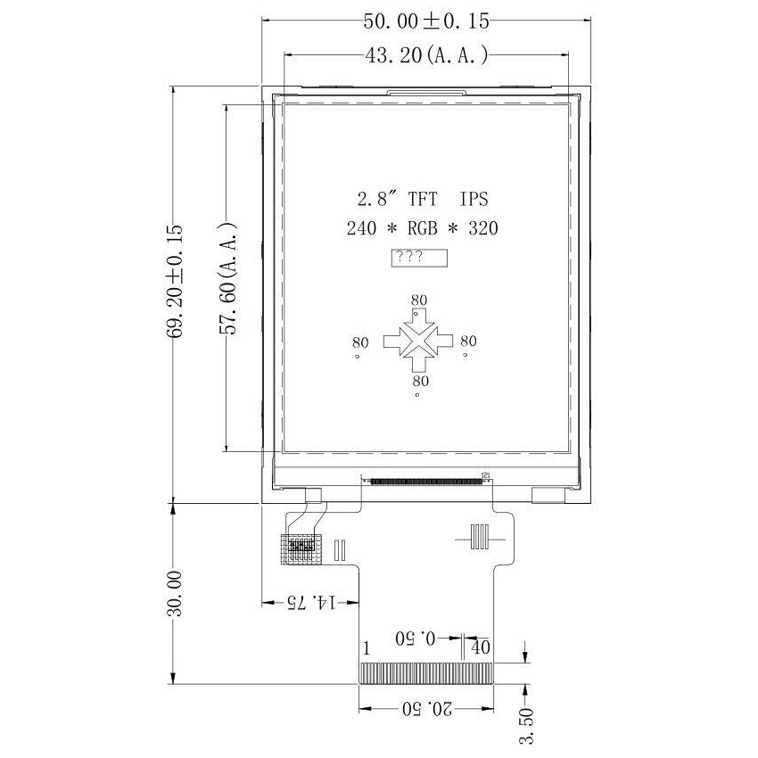 2,8 дюймовый TFT ЖК-модуль 240x320 QVGA IPS, полный угол обзора с чипом ST7789 и интерфейсом RGB/SPI/MCU