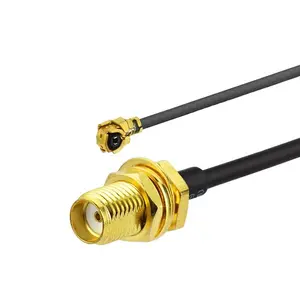 RF 1,13 Coaxial UFL U.FL W.FL a SMA <span class=keywords><strong>Cable</strong></span> hembra con <span class=keywords><strong>antena</strong></span> LTE GSM <span class=keywords><strong>Cable</strong></span> de extensión de cola de cerdo RF 10CM 15CM - Product Image 1
