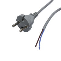 Cable de Alimentación Estándar Europeo de 2 Pines CEE 7/16 con Certificación ENEC H05VV-F 0.75mm2, Cable de Repuesto para Monitor de Computadora y TV, Blanco y Negro, OEM