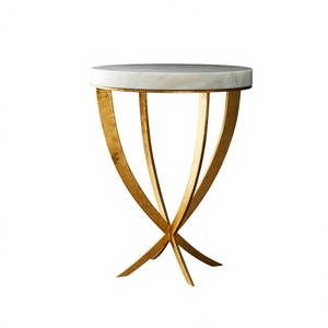 Nouvelle table d'appoint en fer fini or avec dessus en marbre utilisée pour le salon salon salle d'étude meilleure qualité fabriquée à la main - Product Image 1
