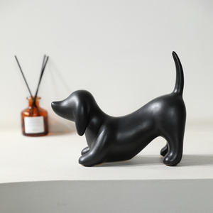 Petite statue de <span class=keywords><strong>chien</strong></span> en céramique galvanisée moderne Art déco Sculpture animale élégante pour ornements décoratifs de salon salle à manger - Product Image 3
