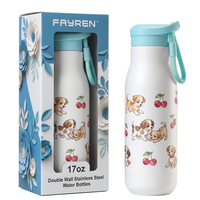 Bouteille d'eau isotherme personnalisée avec logo, 17 oz, avec sangle, 12 à 24 heures, en acier inoxydable, réutilisable, gourde de voyage pour l'extérieur