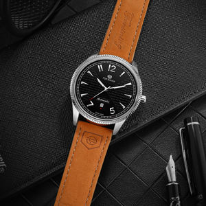 Reloj Mecánico Automático de Cuero para Hombre con Fecha y Logo Personalizado de Fábrica Forsining China - Product Image 2