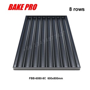 BAKE PRO FGS-6080 Plaque de cuisson en <span class=keywords><strong>aluminium</strong></span> pour baguettes avec 8 rangées, <span class=keywords><strong>grande</strong></span> <span class=keywords><strong>taille</strong></span>, moule à pain 600x800 - Product Image 4