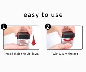 Nhà Máy Giá 2 Oz Trẻ Em Chịu Mài Mòn Lọ Thủy Tinh Leakproof khu vực Trung tâm Bao Bì Tùy Chỉnh Màu Đen Uv Sáp Thủy Tinh Jar Cho Phòng Cấp Cứu - Product Image 6